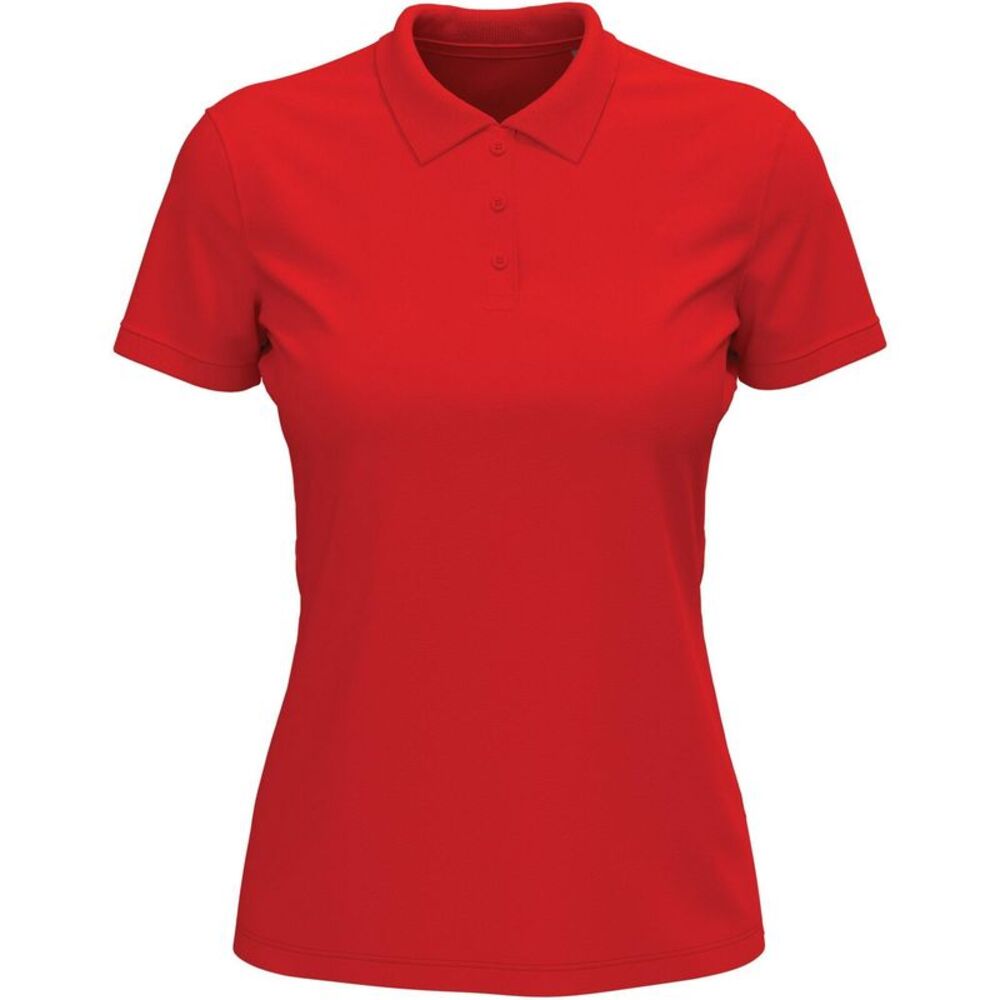 Stedman Womens/Ladies Lux Cotton Polo Shirt / Scarlet Red